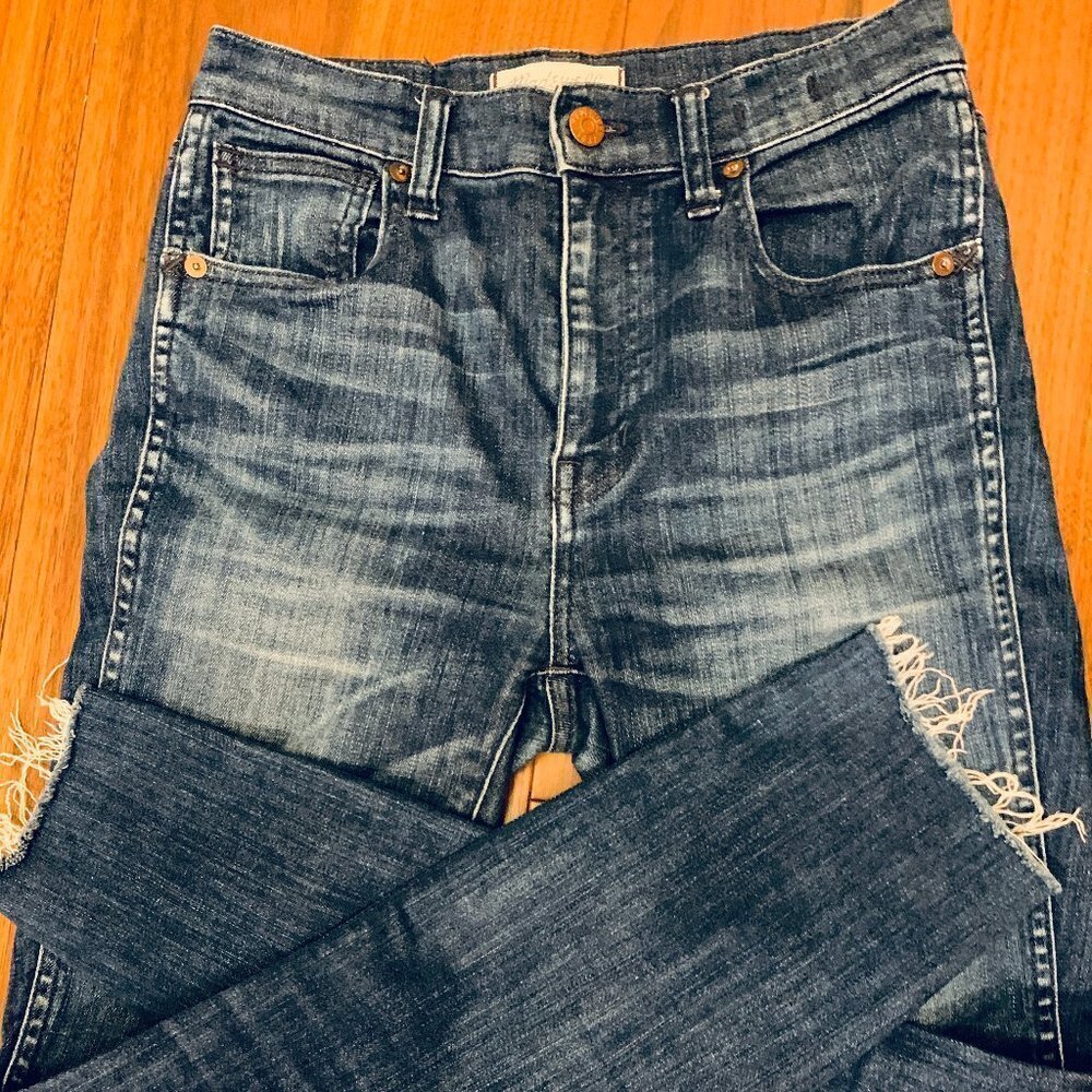 MADEWELL 10" High-Rose Skinny Blue Raw Jean  Size 26